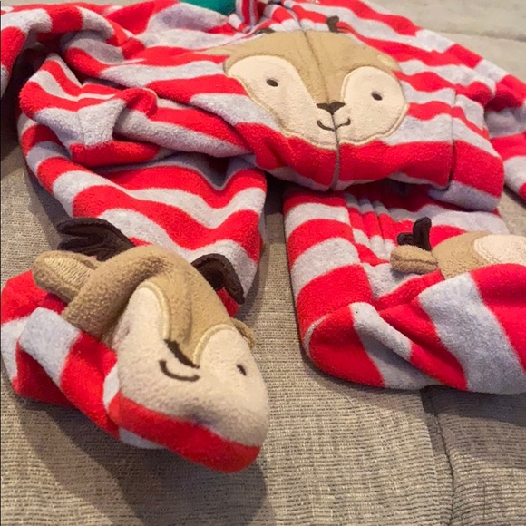 Christmas pajama with reindeer feet - Picture 2 of 3